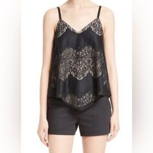 Alice + Olivia Emmeline Handkerchief Hem Lace Camisole